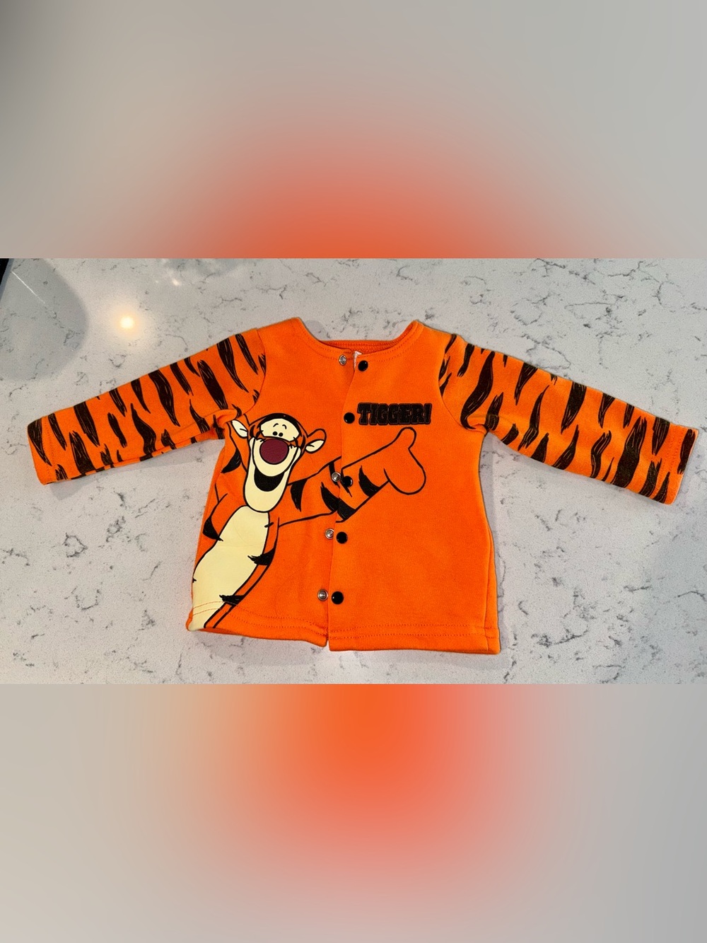 Disney Baby Orange Tigger Snap-Front Sweatshirt